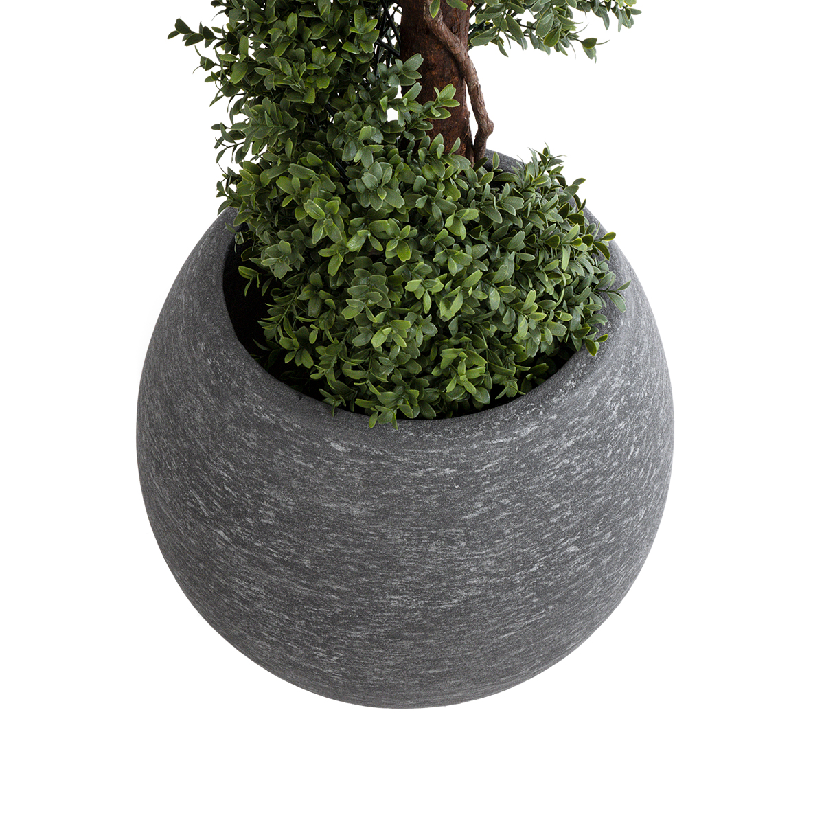 GloboStar® Artificial Garden COLUMBIA 20797 Επιδαπέδιο Πολυεστερικό Τσιμεντένιο Κασπώ Γλάστρα – Flower Pot Γκρι Φ40 x Υ35cm