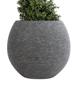 GloboStar® Artificial Garden COLUMBIA 20797 Επιδαπέδιο Πολυεστερικό Τσιμεντένιο Κασπώ Γλάστρα – Flower Pot Γκρι Φ40 x Υ35cm