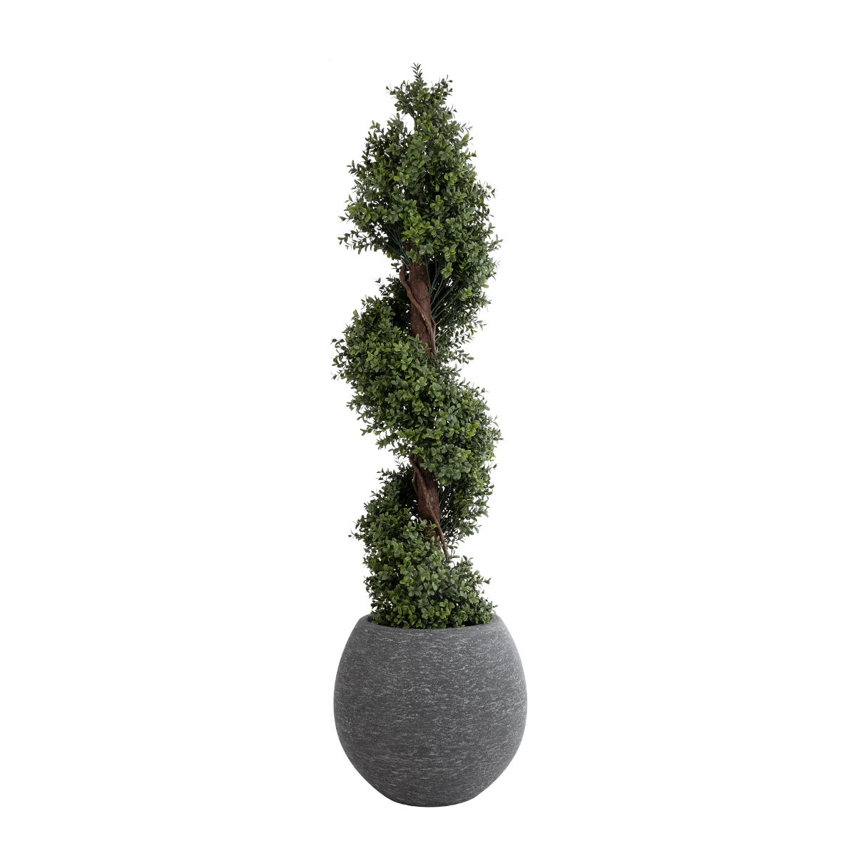 GloboStar® Artificial Garden COLUMBIA 20797 Επιδαπέδιο Πολυεστερικό Τσιμεντένιο Κασπώ Γλάστρα – Flower Pot Γκρι Φ40 x Υ35cm