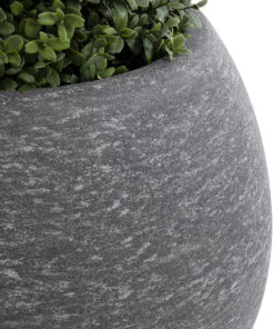 GloboStar® Artificial Garden COLUMBIA 20797 Επιδαπέδιο Πολυεστερικό Τσιμεντένιο Κασπώ Γλάστρα – Flower Pot Γκρι Φ40 x Υ35cm