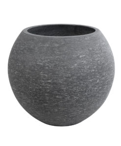 GloboStar® Artificial Garden COLUMBIA 20798 Επιδαπέδιο Πολυεστερικό Τσιμεντένιο Κασπώ Γλάστρα – Flower Pot Γκρι Φ60 x Υ51cm