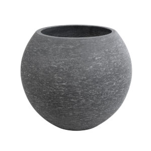 GloboStar® Artificial Garden COLUMBIA 20798 Επιδαπέδιο Πολυεστερικό Τσιμεντένιο Κασπώ Γλάστρα – Flower Pot Γκρι Φ60 x Υ51cm