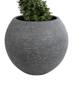 GloboStar® Artificial Garden COLUMBIA 20798 Επιδαπέδιο Πολυεστερικό Τσιμεντένιο Κασπώ Γλάστρα – Flower Pot Γκρι Φ60 x Υ51cm