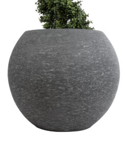 GloboStar® Artificial Garden COLUMBIA 20798 Επιδαπέδιο Πολυεστερικό Τσιμεντένιο Κασπώ Γλάστρα – Flower Pot Γκρι Φ60 x Υ51cm