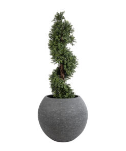 GloboStar® Artificial Garden COLUMBIA 20798 Επιδαπέδιο Πολυεστερικό Τσιμεντένιο Κασπώ Γλάστρα – Flower Pot Γκρι Φ60 x Υ51cm