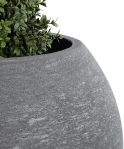 GloboStar® Artificial Garden COLUMBIA 20798 Επιδαπέδιο Πολυεστερικό Τσιμεντένιο Κασπώ Γλάστρα – Flower Pot Γκρι Φ60 x Υ51cm