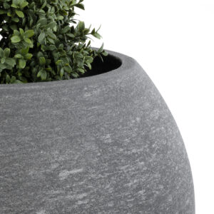 GloboStar® Artificial Garden COLUMBIA 20798 Επιδαπέδιο Πολυεστερικό Τσιμεντένιο Κασπώ Γλάστρα – Flower Pot Γκρι Φ60 x Υ51cm