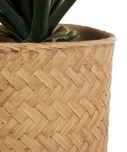 GloboStar® Artificial Garden MEDRANO 20799 ΣΕΤ 2 Διακοσμητικά Πολυεστερικά Τσιμεντένιά Κασπώ Γλάστρες – Flower Pots Μπεζ A:Φ25 x Υ23cm B:Φ25 x Υ23cm