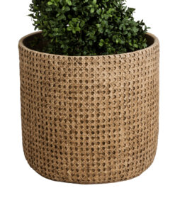 GloboStar® Artificial Garden GIUSEPPE 20800 Διακοσμητικό Πολυεστερικό Τσιμεντένιο Κασπώ Γλάστρα – Flower Pot Καφέ Φ35 x Υ33cm