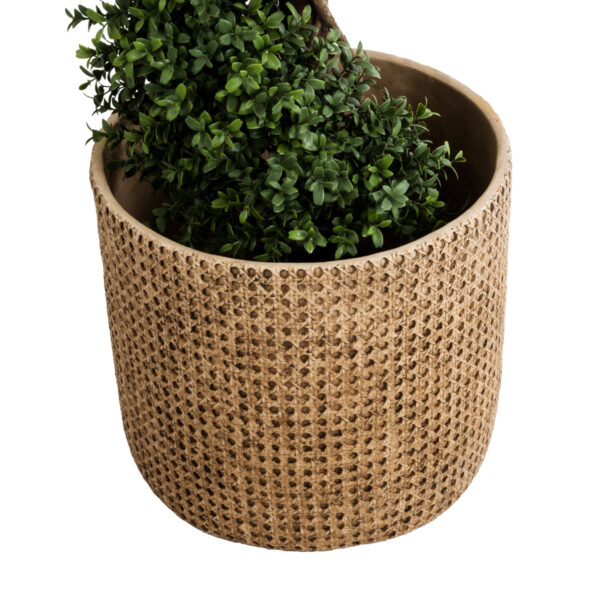 GloboStar® Artificial Garden GIUSEPPE 20800 Διακοσμητικό Πολυεστερικό Τσιμεντένιο Κασπώ Γλάστρα – Flower Pot Καφέ Φ35 x Υ33cm