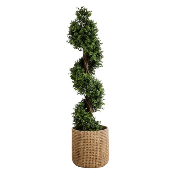 GloboStar® Artificial Garden GIUSEPPE 20800 Διακοσμητικό Πολυεστερικό Τσιμεντένιο Κασπώ Γλάστρα – Flower Pot Καφέ Φ35 x Υ33cm