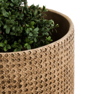 GloboStar® Artificial Garden GIUSEPPE 20800 Διακοσμητικό Πολυεστερικό Τσιμεντένιο Κασπώ Γλάστρα – Flower Pot Καφέ Φ35 x Υ33cm