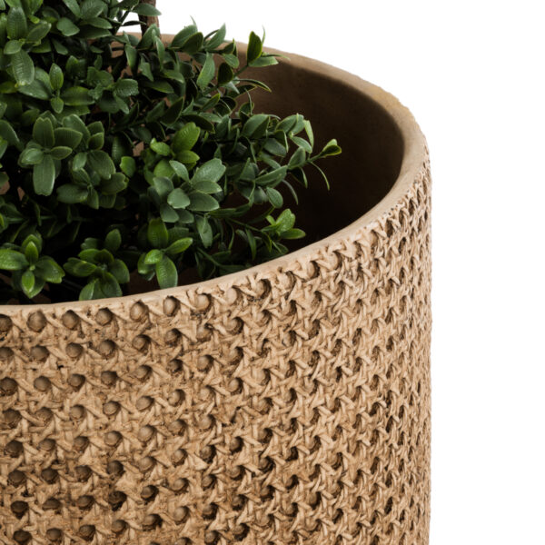 GloboStar® Artificial Garden GIUSEPPE 20800 Διακοσμητικό Πολυεστερικό Τσιμεντένιο Κασπώ Γλάστρα – Flower Pot Καφέ Φ35 x Υ33cm