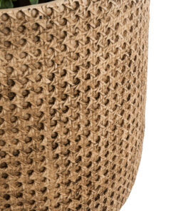 GloboStar® Artificial Garden GIUSEPPE 20800 Διακοσμητικό Πολυεστερικό Τσιμεντένιο Κασπώ Γλάστρα – Flower Pot Καφέ Φ35 x Υ33cm