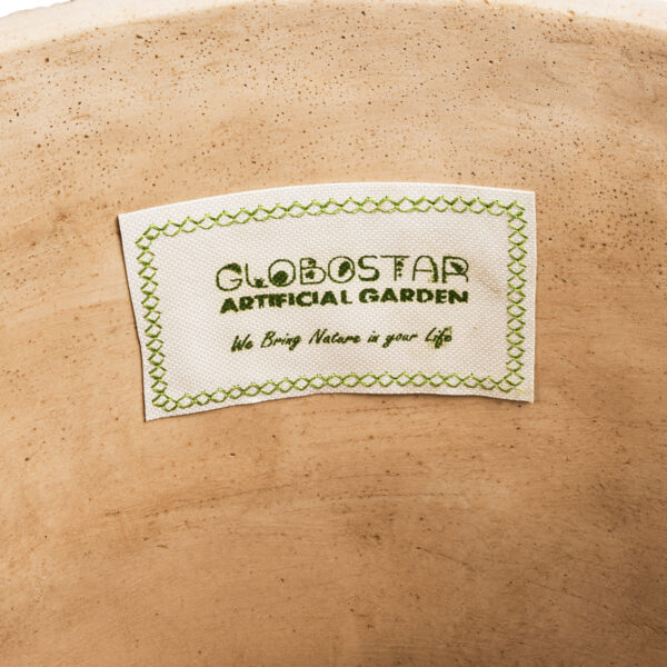 GloboStar® Artificial Garden GIUSEPPE 20800 Διακοσμητικό Πολυεστερικό Τσιμεντένιο Κασπώ Γλάστρα – Flower Pot Καφέ Φ35 x Υ33cm