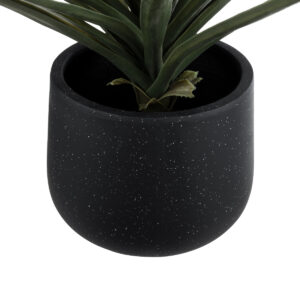 GloboStar® Artificial Garden MAYFAIR 20801 Διακοσμητικό Πολυεστερικό Τσιμεντένιο Κασπώ Γλάστρα – Flower Pot Μαύρο με Λευκές Λεπτομέριες Μ25 x Π27 x Υ30cm