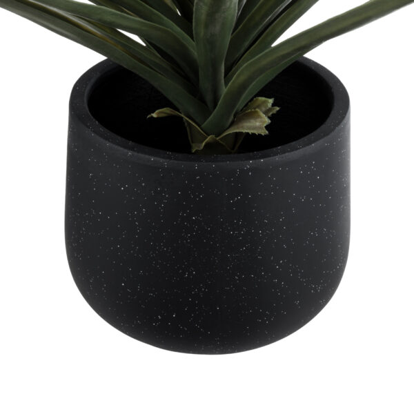 GloboStar® Artificial Garden MAYFAIR 20801 Διακοσμητικό Πολυεστερικό Τσιμεντένιο Κασπώ Γλάστρα – Flower Pot Μαύρο με Λευκές Λεπτομέριες Μ25 x Π27 x Υ30cm