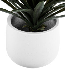 GloboStar® Artificial Garden CHELSEA 20802 Διακοσμητικό Πολυεστερικό Τσιμεντένιο Κασπώ Γλάστρα – Flower Pot Λευκό με Μαύρες Λεπτομέριες Μ25 x Π27 x Υ30cm