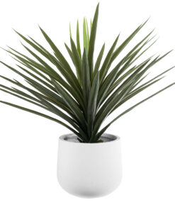 GloboStar® Artificial Garden CHELSEA 20802 Διακοσμητικό Πολυεστερικό Τσιμεντένιο Κασπώ Γλάστρα – Flower Pot Λευκό με Μαύρες Λεπτομέριες Μ25 x Π27 x Υ30cm