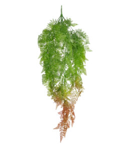 GloboStar® Artificial Garden HANGING FERN 20805 Τεχνητό Διακοσμητικό Κρεμαστό Φυτό Φτέρη Μ40 x Π20 x Υ88cm