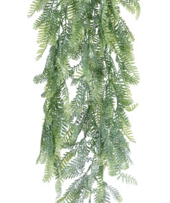 GloboStar® Artificial Garden HANGING FERN 20843 Τεχνητό Διακοσμητικό Κρεμαστό Φυτό Φτέρη Μ25 x Π12 x Υ85cm