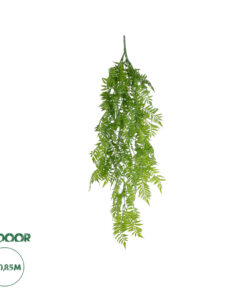 GloboStar® Artificial Garden HANGING FERN 20853 Τεχνητό Διακοσμητικό Κρεμαστό Φυτό Φτέρη Μ30 x Π14 x Υ85cm