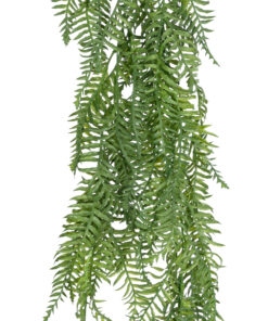 GloboStar® Artificial Garden HANGING FERN 20861 Τεχνητό Διακοσμητικό Κρεμαστό Φυτό Φτέρη Μ28 x Π15 x Υ90cm