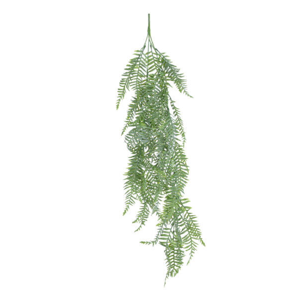 GloboStar® Artificial Garden HANGING FERN 20863 Τεχνητό Διακοσμητικό Κρεμαστό Φυτό Φτέρη Μ28 x Π15 x Υ90cm