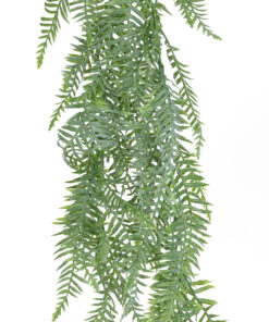 GloboStar® Artificial Garden HANGING FERN 20863 Τεχνητό Διακοσμητικό Κρεμαστό Φυτό Φτέρη Μ28 x Π15 x Υ90cm