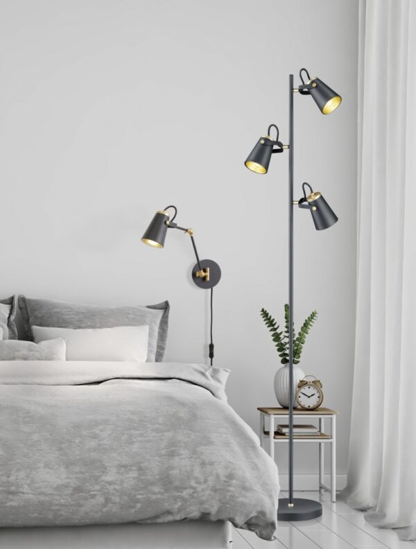 Φωτιστικό Τοίχου Trio Lighting   E14 Μαύρο Ματ Μεταλλικό    208870132