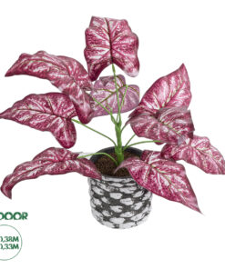 GloboStar® Artificial Garden RED POLKA 20887 Τεχνητό Διακοσμητικό Φυτό Κόκκινη Πόλκα Φ38 x Υ33cm