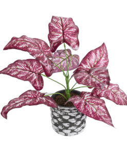 GloboStar® Artificial Garden RED POLKA 20887 Τεχνητό Διακοσμητικό Φυτό Κόκκινη Πόλκα Φ38 x Υ33cm