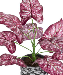 GloboStar® Artificial Garden RED POLKA 20887 Τεχνητό Διακοσμητικό Φυτό Κόκκινη Πόλκα Φ38 x Υ33cm