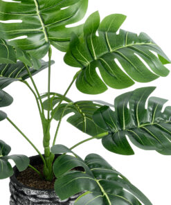 GloboStar® Artificial Garden MONSTERA 20893 – Τεχνητό Διακοσμητικό Φυτό Μονστέρα Φ40 x Υ33cm
