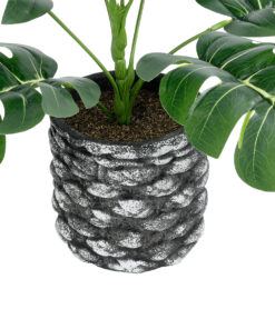 GloboStar® Artificial Garden MONSTERA 20893 – Τεχνητό Διακοσμητικό Φυτό Μονστέρα Φ40 x Υ33cm