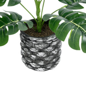 GloboStar® Artificial Garden MONSTERA 20893 – Τεχνητό Διακοσμητικό Φυτό Μονστέρα Φ40 x Υ33cm