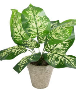 GloboStar® Artificial Garden DIEFFENBACHIA POTTED PLANT 20897 Διακοσμητικό Φυτό Διεφενμπάχια Φ40 x Υ33cm