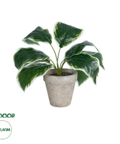 GloboStar® Artificial Garden WHITE HOSTA PLANT 20900 Διακοσμητικό Φυτό Λευκή Χόστα Φ45 x Υ40cm
