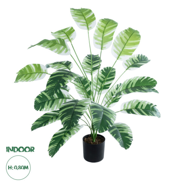 GloboStar® Artificial Garden BANANA ZEBRA PLANT 20918 – Διακοσμητικό Φυτό Μπανανιά Ζέβρα Φ83 x Υ80cm