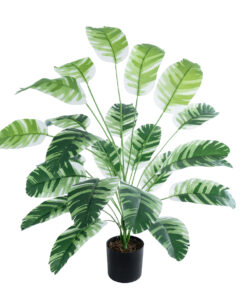 GloboStar® Artificial Garden BANANA ZEBRA PLANT 20918 – Διακοσμητικό Φυτό Μπανανιά Ζέβρα Φ83 x Υ80cm