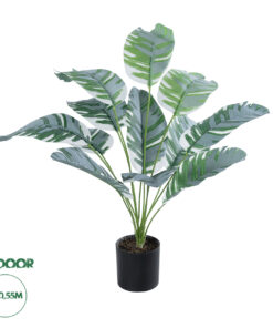 GloboStar® Artificial Garden BANANA PLANT ZEBRA 20930 – Διακοσμητικό Φυτό Μπανανιά Ζέβρα Φ70 x Υ55cm