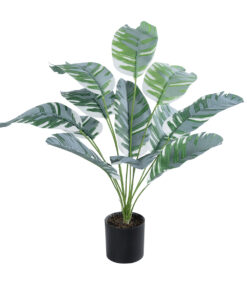 GloboStar® Artificial Garden BANANA PLANT ZEBRA 20930 – Διακοσμητικό Φυτό Μπανανιά Ζέβρα Φ70 x Υ55cm