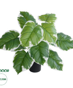 GloboStar® Artificial Garden WHITE HOSTA PLANT 20931 Διακοσμητικό Φυτό Λευκή Χόστα Φ60 x Υ55cm