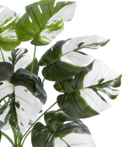 GloboStar® Artificial Garden ALBINO MONSTERA PLANT 20935 – Διακοσμητικό Φυτό Λευκή Μονστέρα Φ60 x Υ55cm