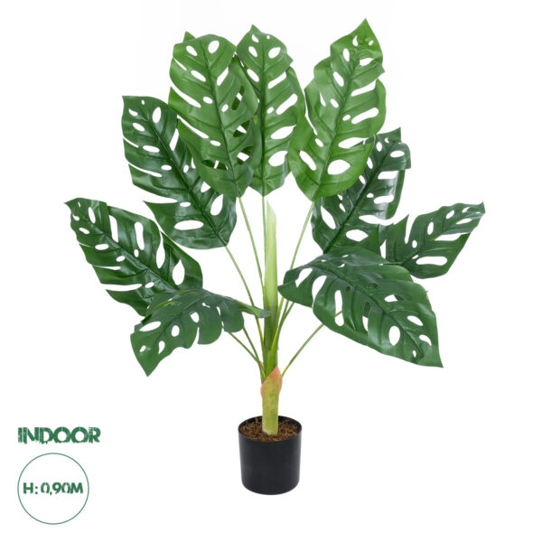 GloboStar® Artificial Garden MONSTERA PLANT 20937 – Διακοσμητικό Φυτό Μονστέρα Φ90 x Υ80cm
