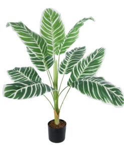 GloboStar® Artificial Garden WHITE ZEBRA PLANT 20943 Τεχνητό Διακοσμητικό Φυτό Λευκή Ζέβρα Φ90 x Υ90cm