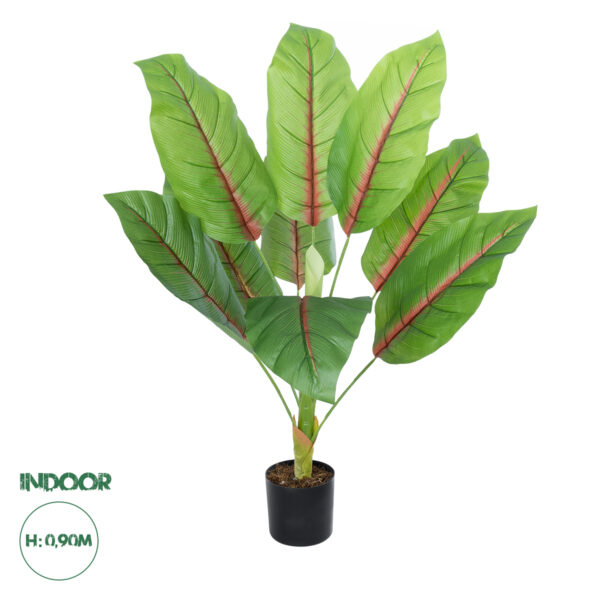 GloboStar® Artificial Garden BLOOD BANANA PLANT 20944 – Διακοσμητικό Φυτό Αιματόφυλλη Μπανανιά Φ70 x Υ90cm