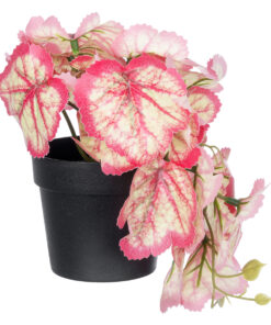 GloboStar® Artificial Garden RED BEGONIA PLANT 20948 Διακοσμητικό Φυτό Κόκκινη Μπιγόνια Φ23 x Υ16cm
