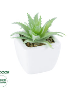 GloboStar® Artificial Garden SUCCULENT ALOE LOTUS PLANT 20976 Διακοσμητικό Φυτό Παχύφυτο Λωτός Αλόης Φ8 x Υ8cm