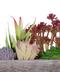 GloboStar® Artificial Garden SUCCULENT VARIUS PLANT POTTED 21033 Διακοσμητικό Φυτό Μίξ Μ29 x Π10 x Υ18cm